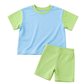 PRESALE Colorblock Oversized Tee or Biker Set - Blue & Green *mid-July