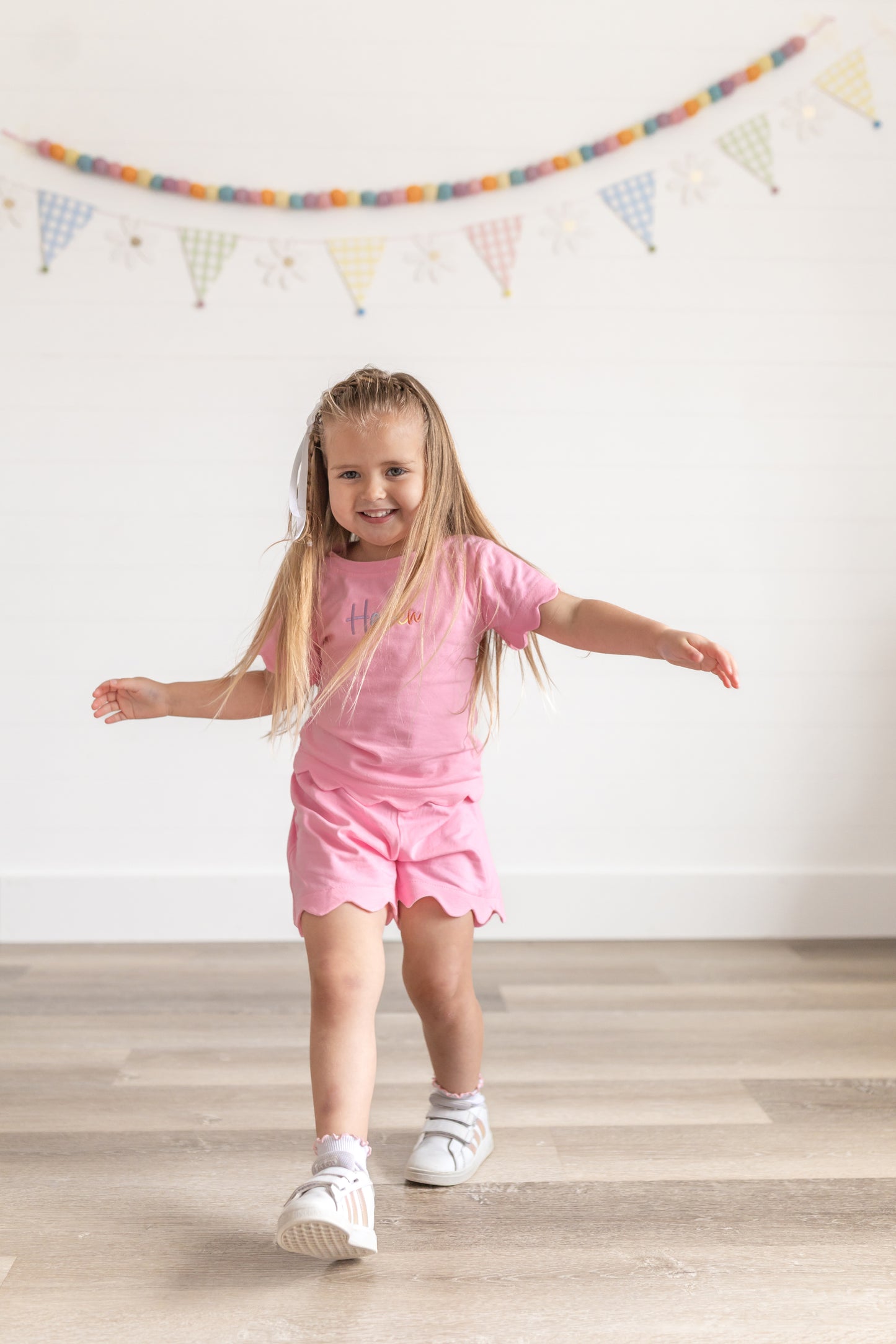 Scalloped Shorts Set - Pink or Purple