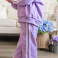 Purple Varsity Stripe Jogger Set
