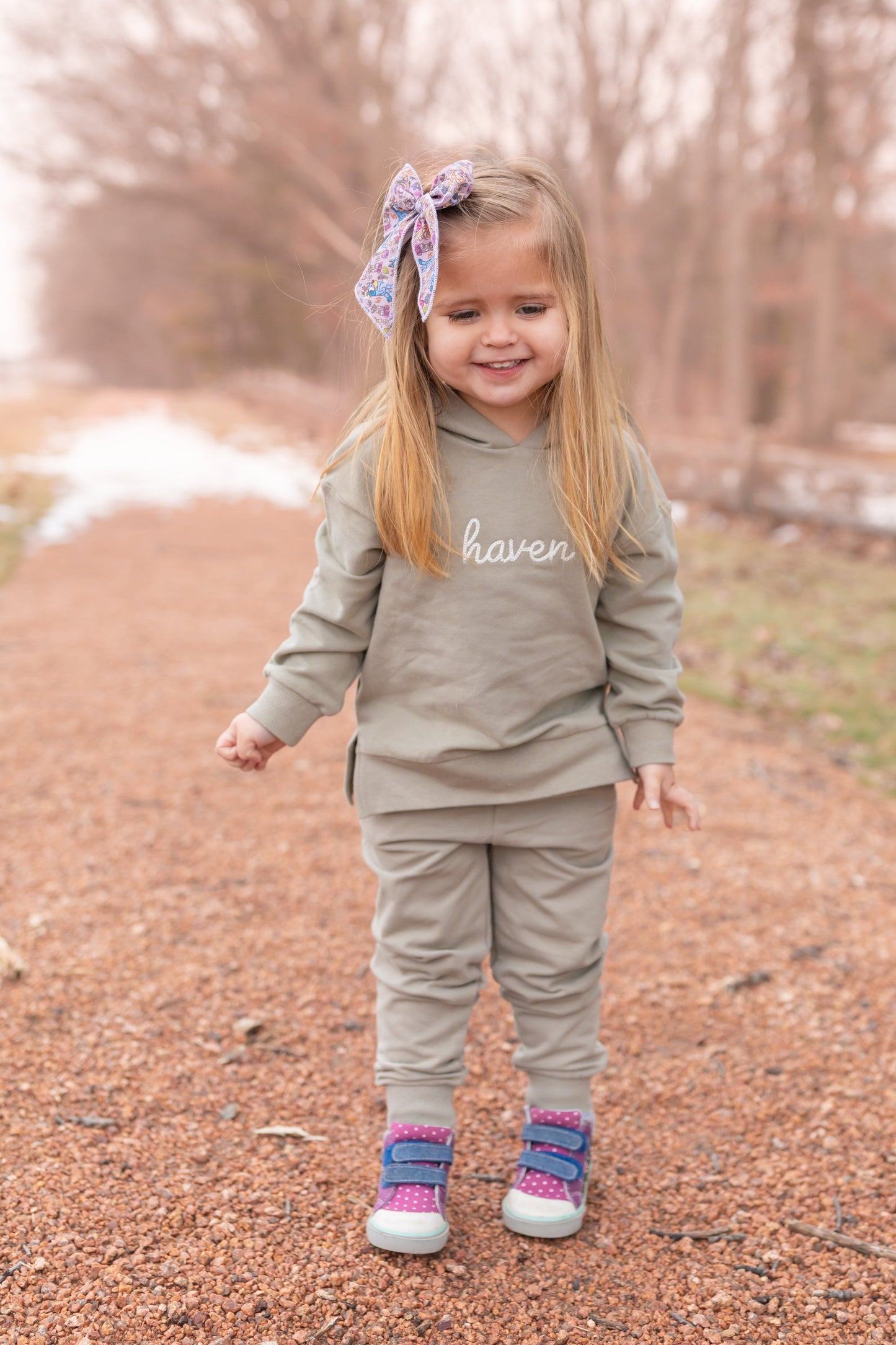 Organic Cotton Hoodie Jogger Set - Sage or Purple