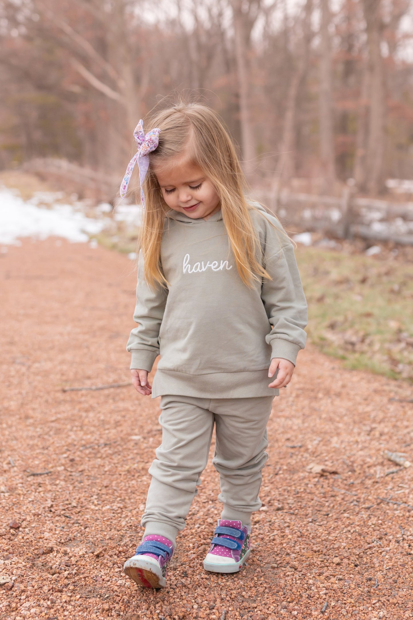 Organic Cotton Hoodie Jogger Set - Sage or Purple