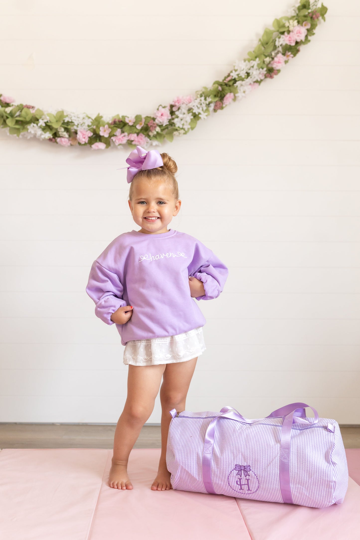 Lilac Sweatshirt - Bubble Romper or Crewneck