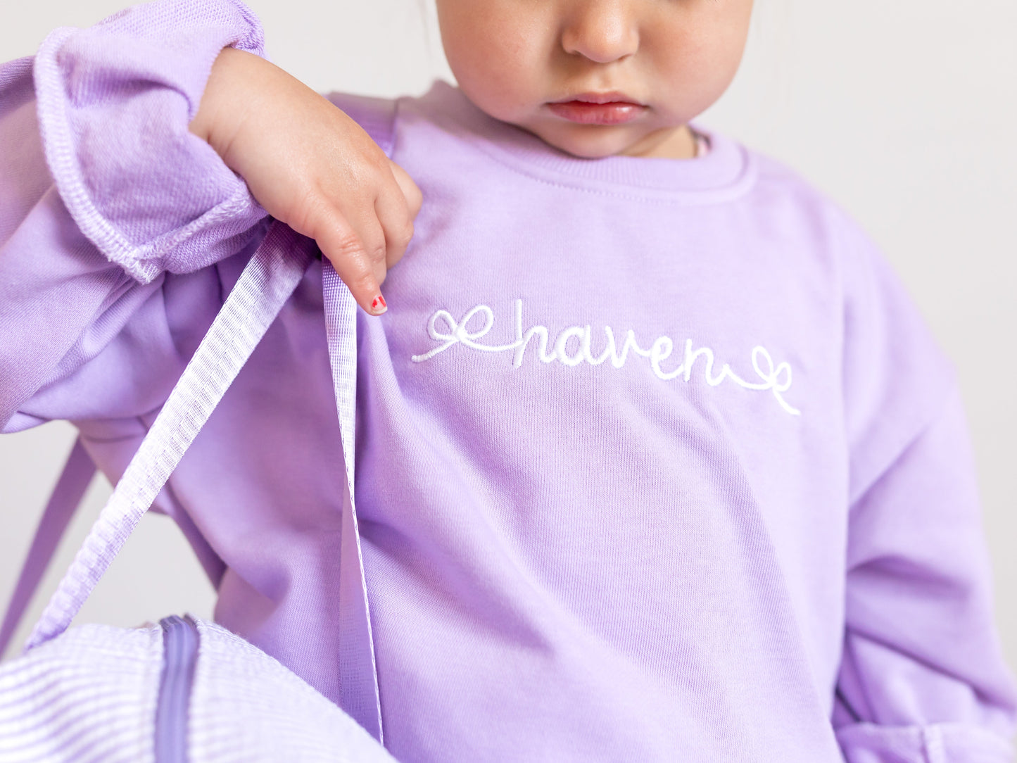 Lilac Sweatshirt - Bubble Romper or Crewneck