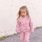Blank Organic Cotton Quarter-Zip Set - Pink