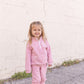Blank Organic Cotton Quarter-Zip Set - Pink