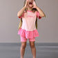 Colorblock Peplum Tee and Biker Shorts Set
