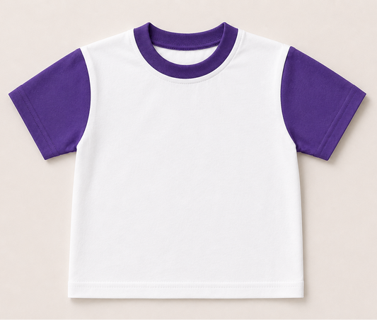 GAMEDAY PRESALE Purple & White Colorblock Oversized Tee or Bubble Romper - Early August