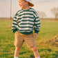 Crewneck Sweatshirt - Green & White Stripes
