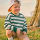 Crewneck Sweatshirt - Green & White Stripes