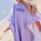 Seersucker Stripe Beach Towel Poncho - more colors