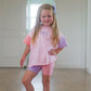 PRESALE Colorblock Oversized Tee or Biker Set - Pink & Purple *mid-July