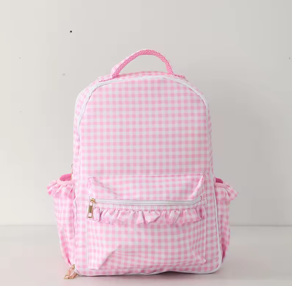 Ruffle Backpack - Gingham or Stripe