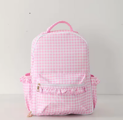 Ruffle Backpack - Gingham or Stripe
