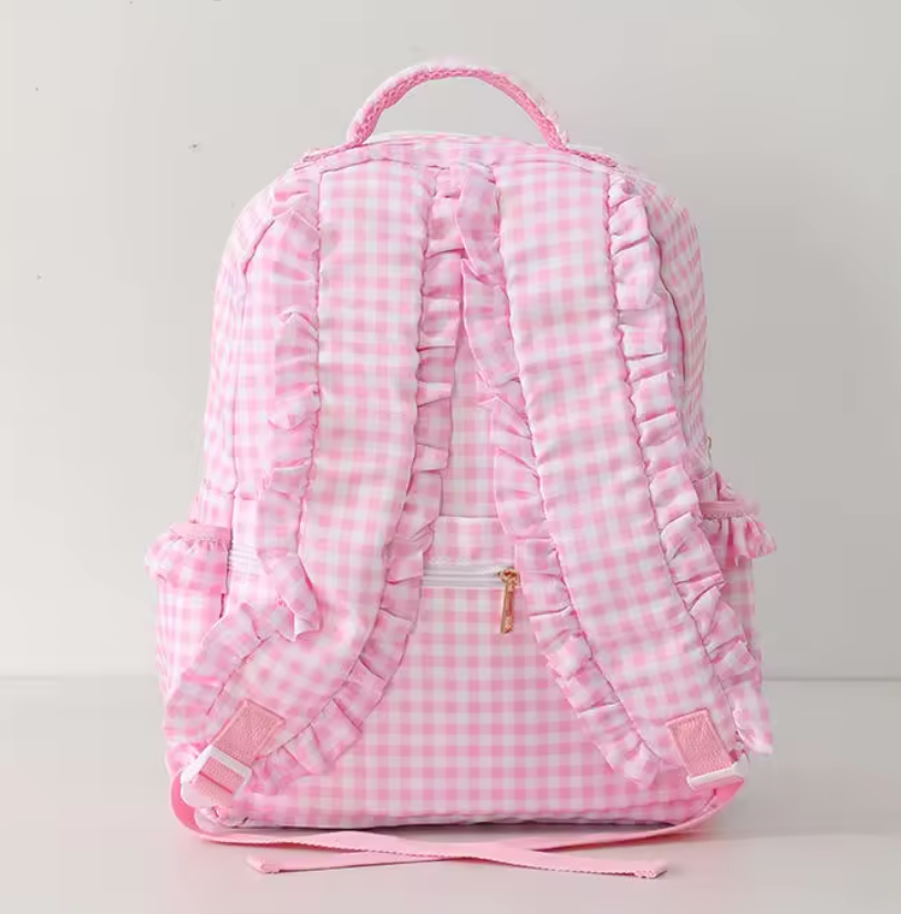 Ruffle Backpack - Gingham or Stripe