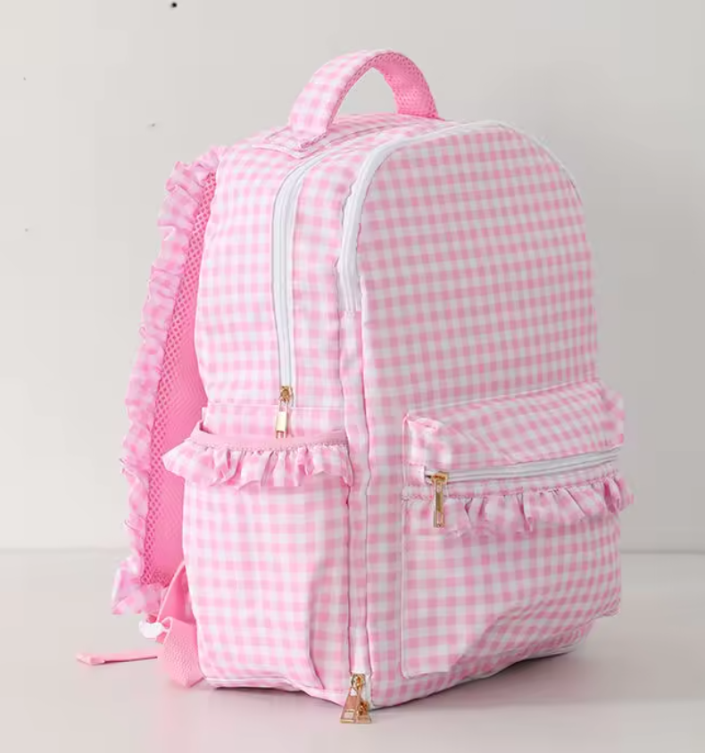 Ruffle Backpack - Gingham or Stripe