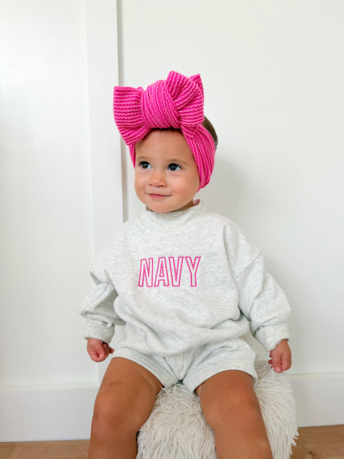 PREORDER Gray Heather Mock Neck Sweatshirt or Shorts Set - Kids or Adult *early December