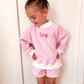 PREORDER Girls Striped Mock Neck Shorts Set *mid-September