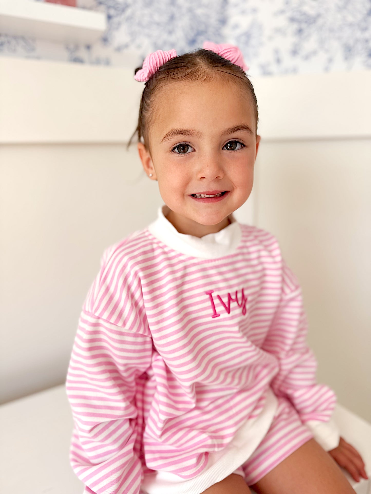 PREORDER Girls Striped Mock Neck Shorts Set *mid-September