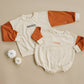 Colorblock Crewneck Sweatshirt - Cream & Orange (Fall/Halloween)