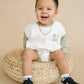 Colorblock Sweatshirt Romper - Sage & White
