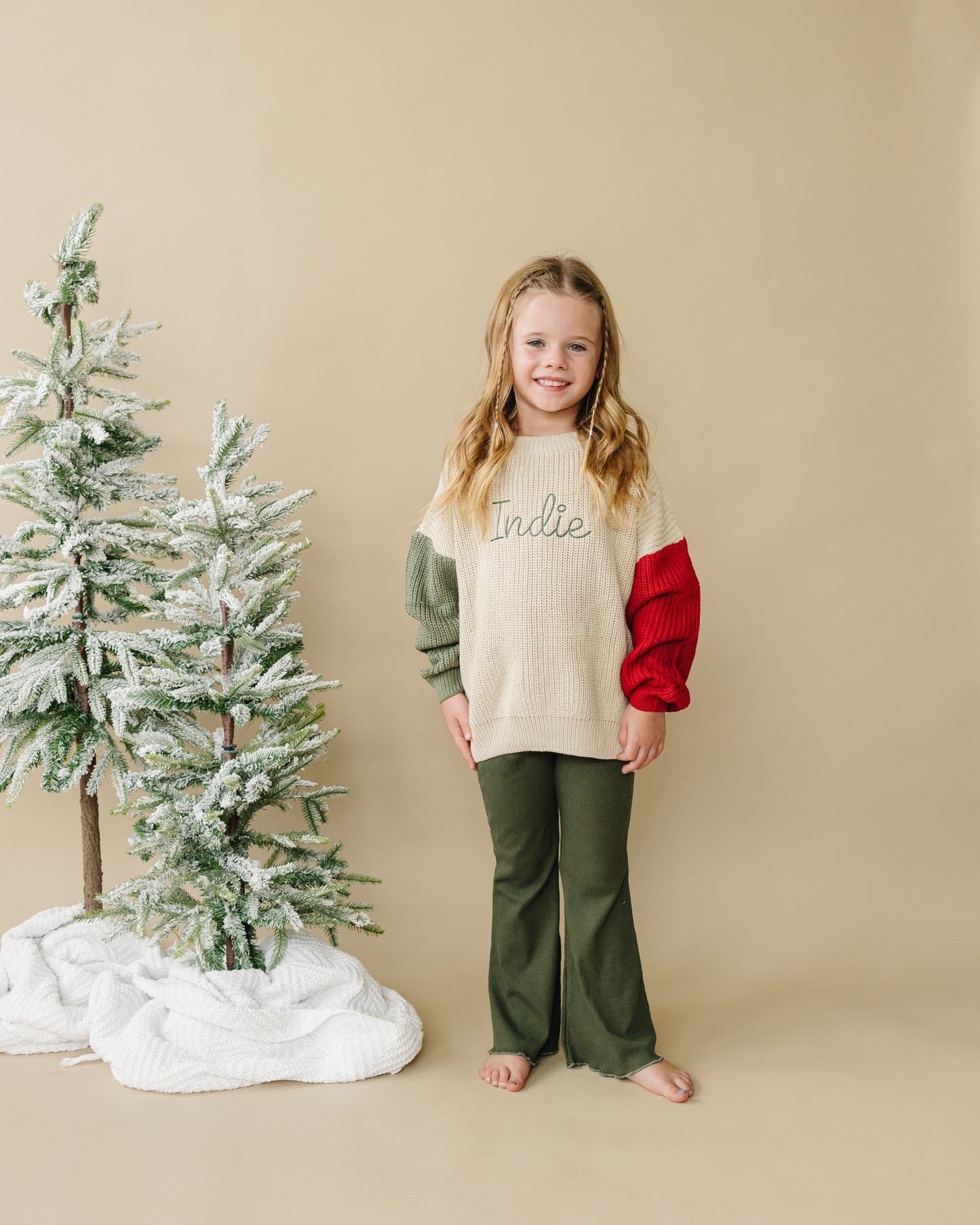 Ribbed Flared Leggings - Christmas Red or Green