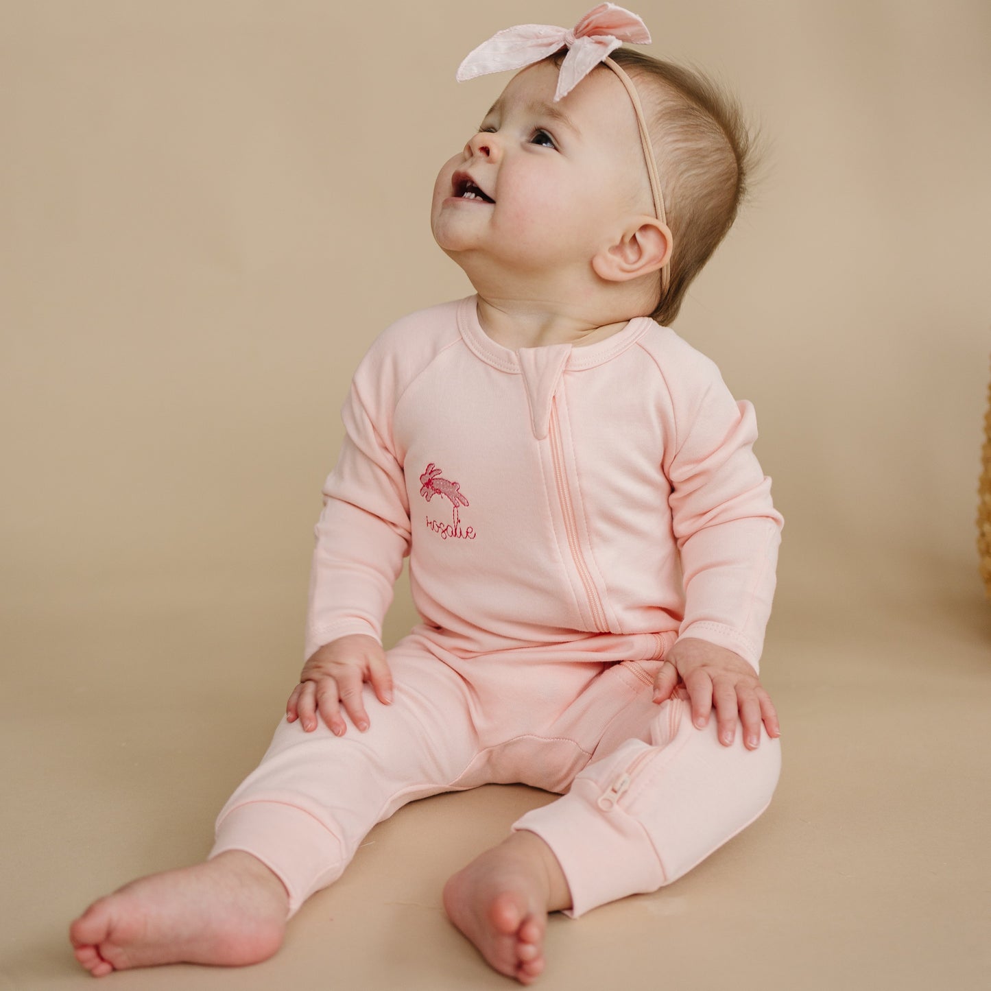 Blank Organic Cotton Zippy Romper - Pink