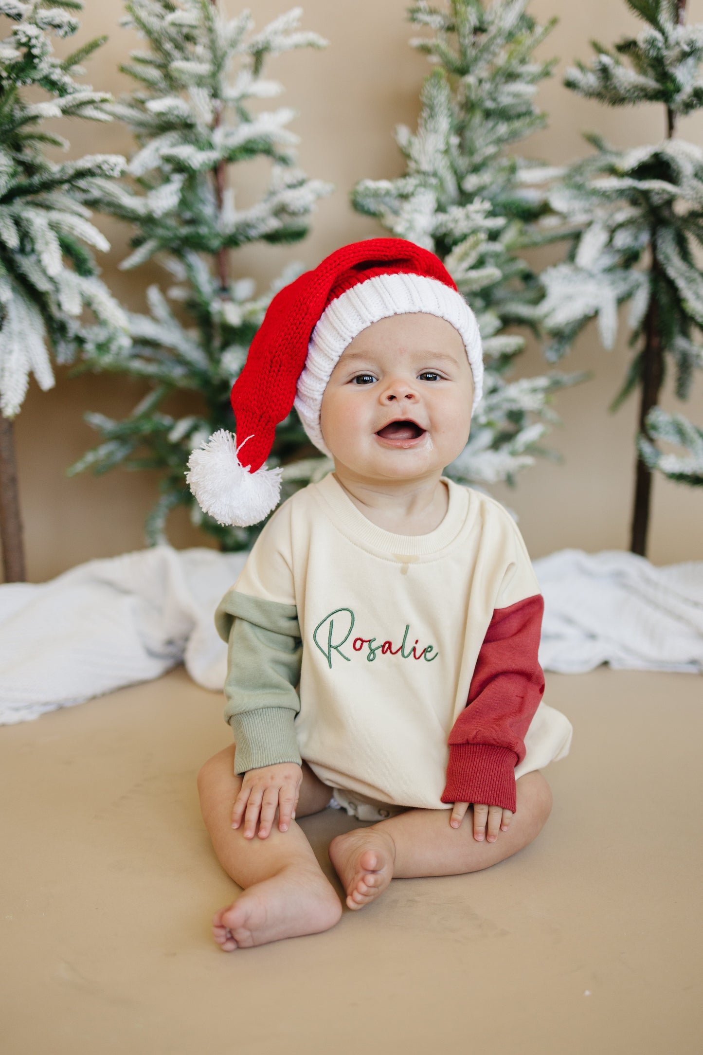 Christmas Colorblock Sweatshirt Romper