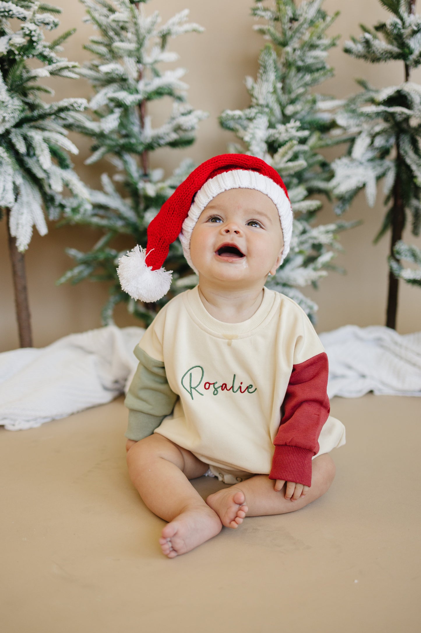 Christmas Colorblock Sweatshirt Romper