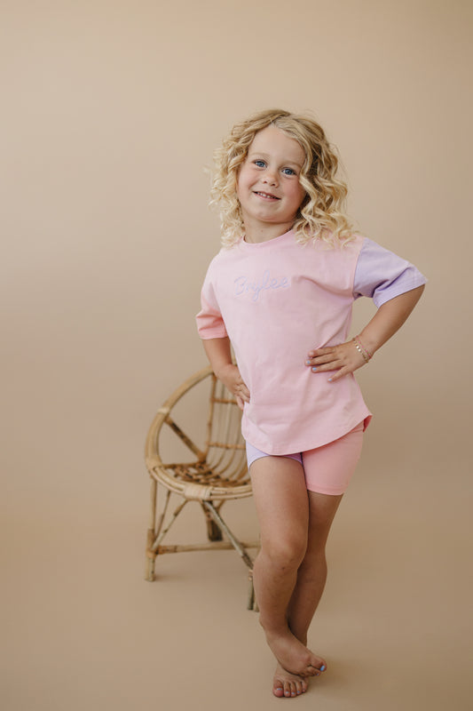 Organic Cotton Colorblock Tee and Shorts Set