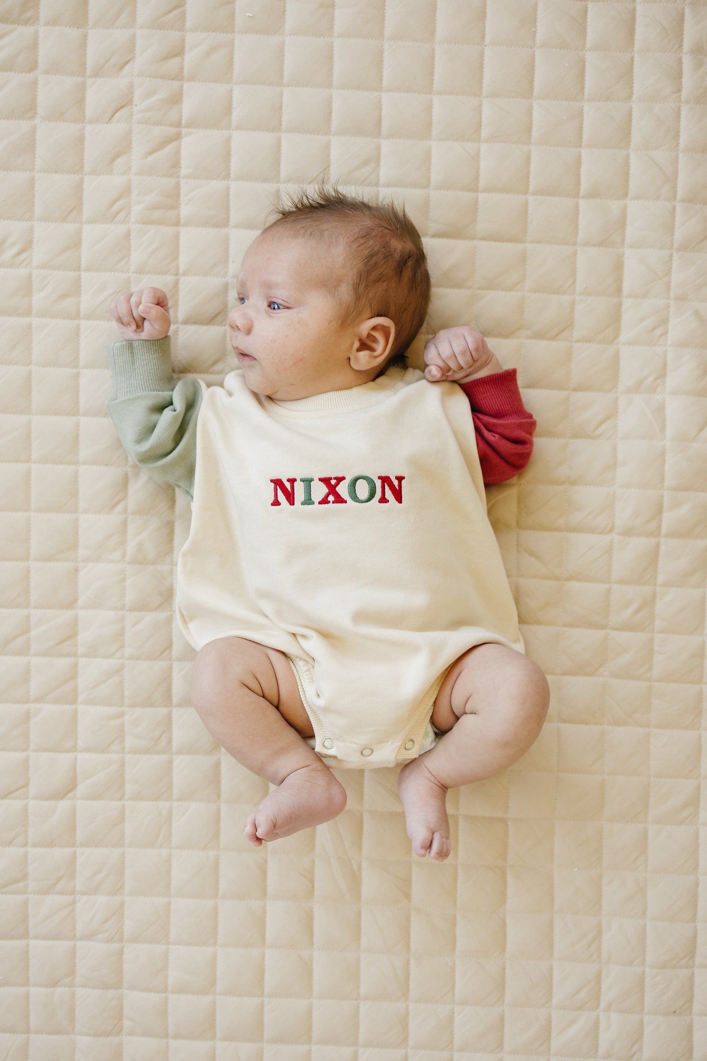 Christmas Colorblock Sweatshirt Romper