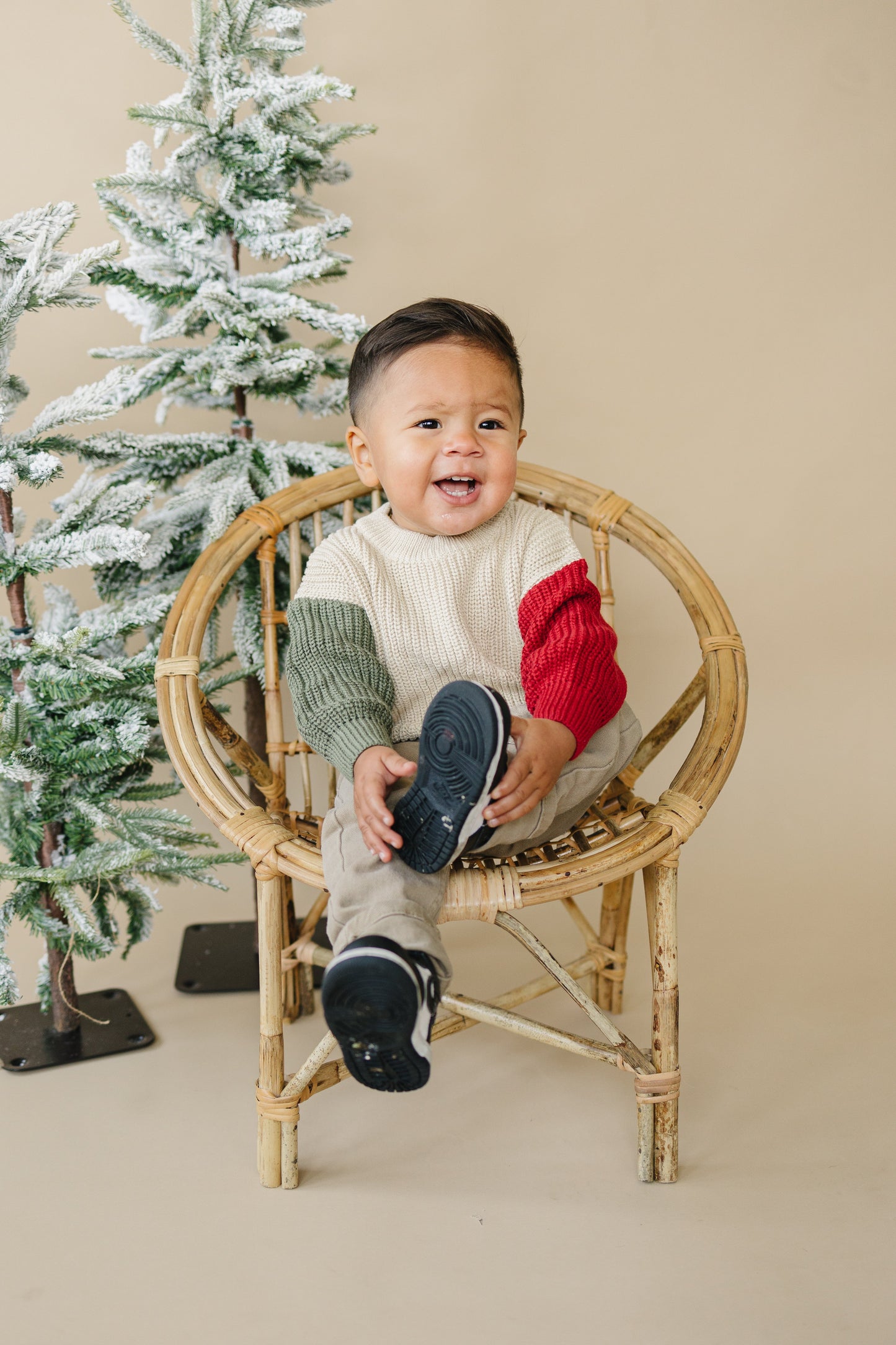 Christmas Colorblock Knit Sweater