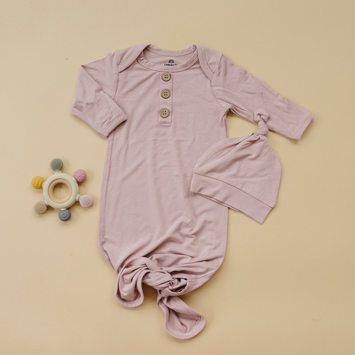 Newborn Bamboo Knotted Gown & Hat Set