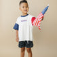 4th of July Colorblock Oversized Tee - Red White & Blue