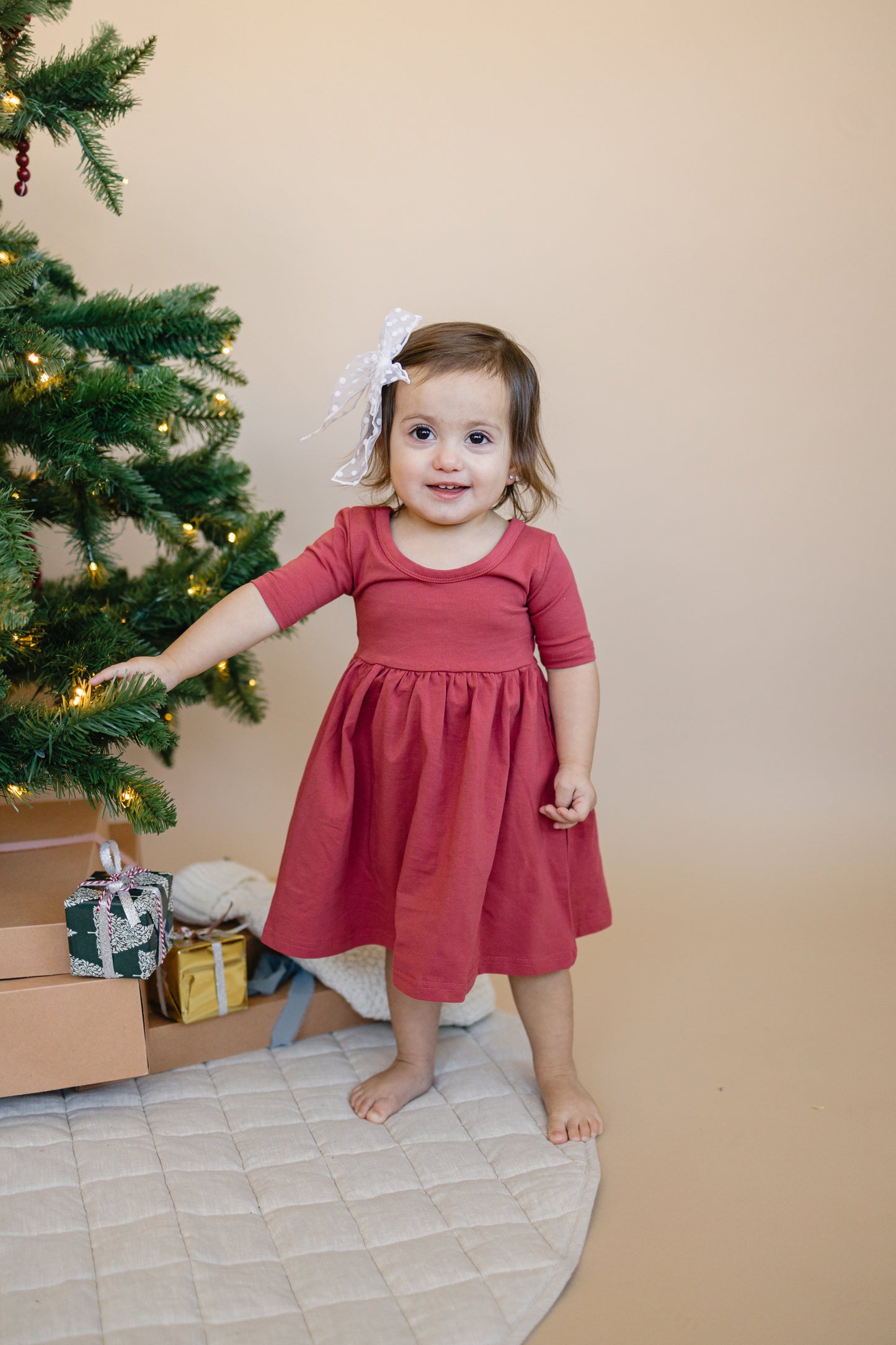 Organic Cotton Twirl Dress - Christmas