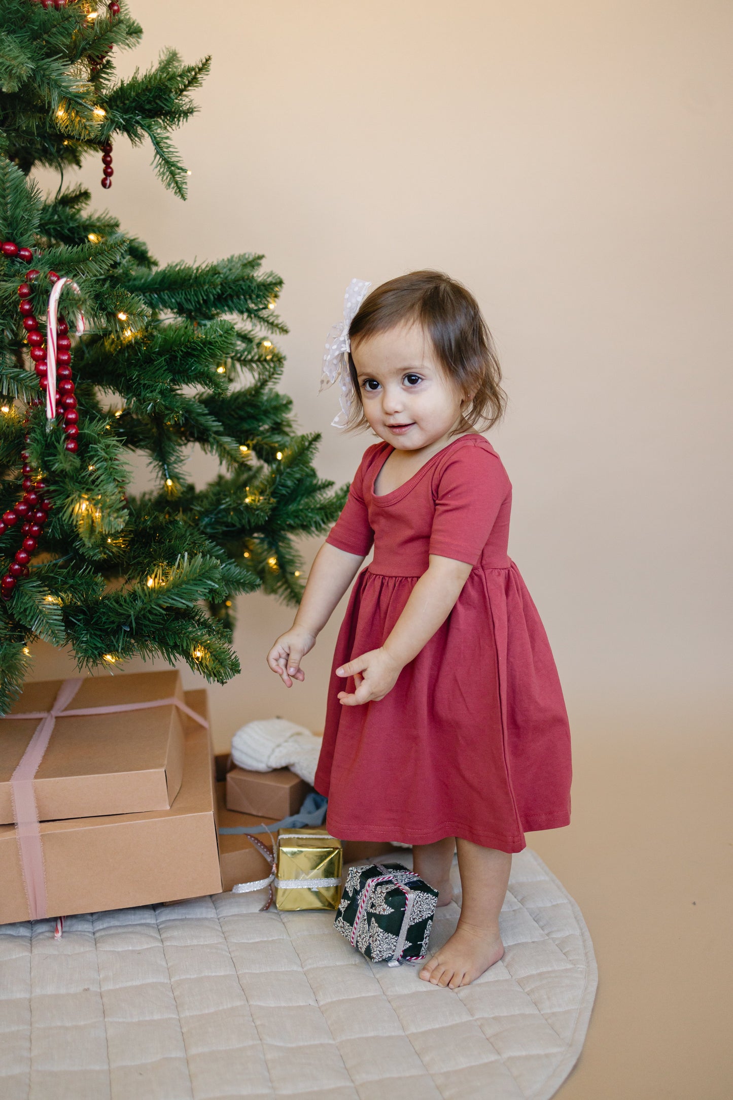 Organic Cotton Twirl Dress - Christmas