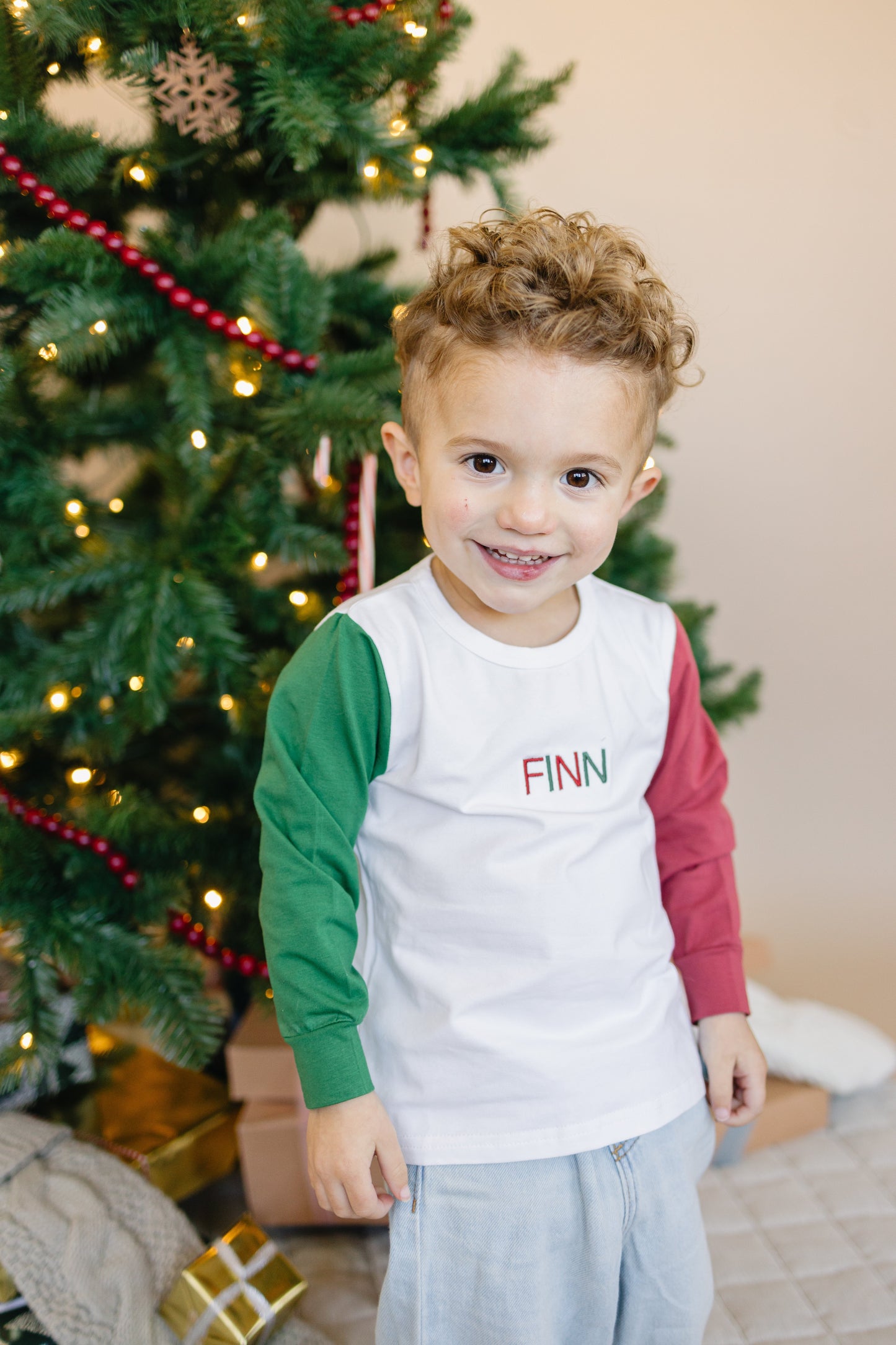 Organic Cotton Colorblock Christmas Tee