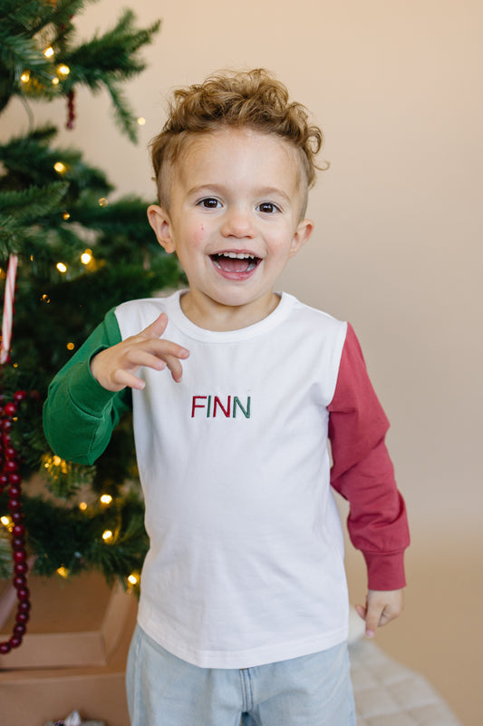 Organic Cotton Colorblock Christmas Tee