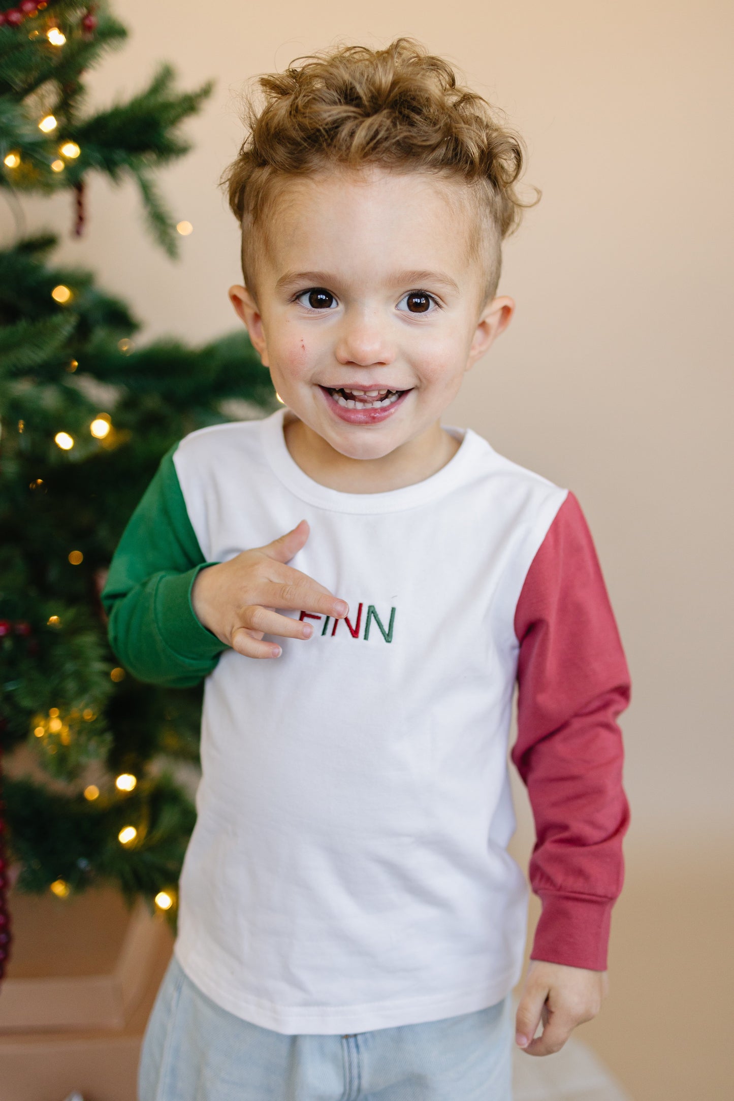 Organic Cotton Colorblock Christmas Tee