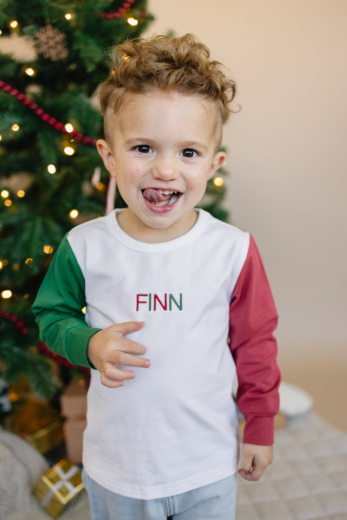 Organic Cotton Colorblock Christmas Tee
