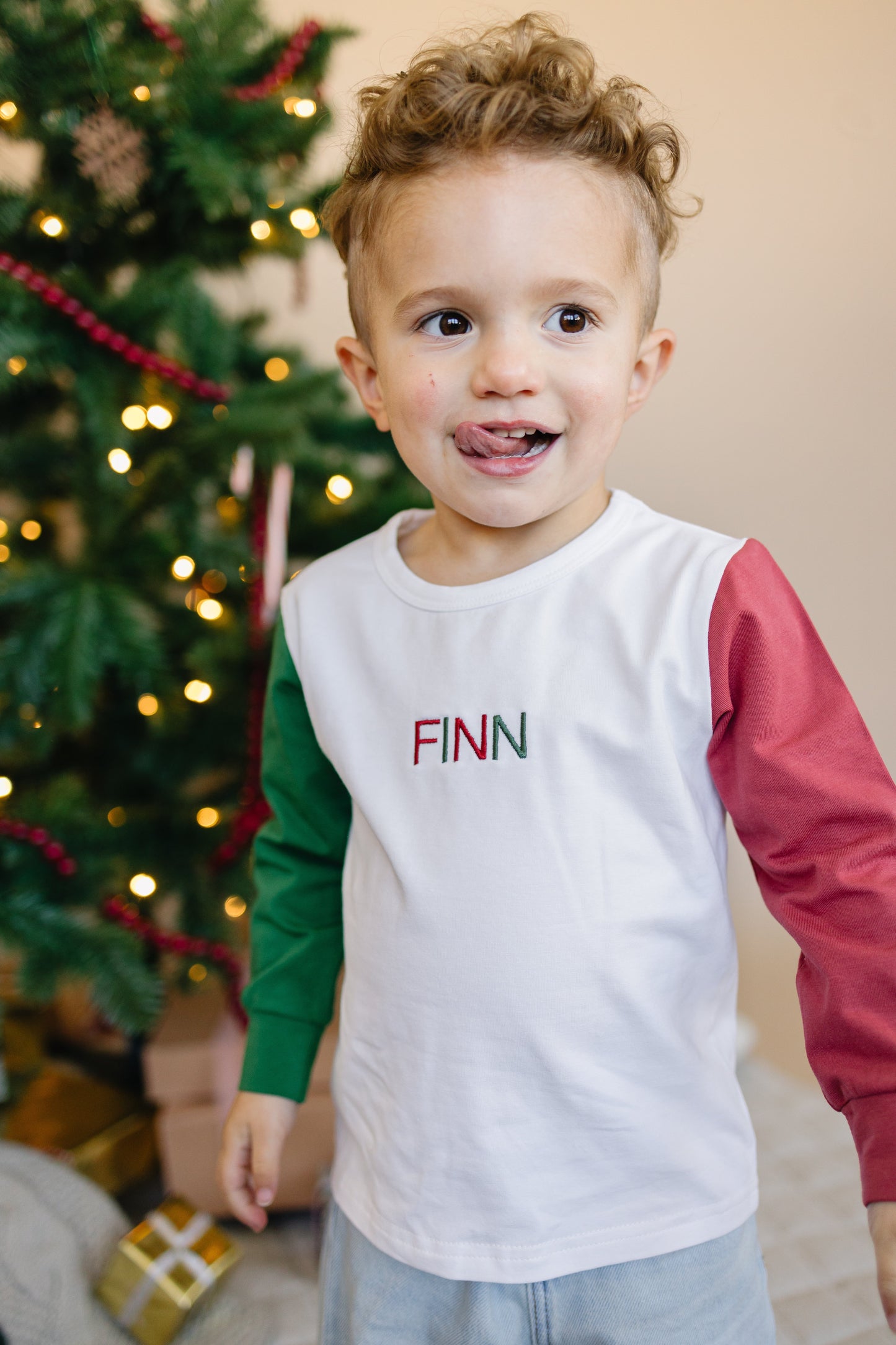 Organic Cotton Colorblock Christmas Tee