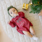 Sweatshirt Bubble Romper - Red or Green