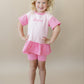 Colorblock Peplum Tee and Biker Shorts Set