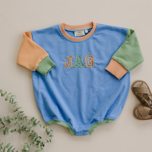 Colorblock Sweatshirt Romper