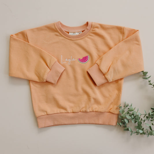 Crewneck Sweatshirt or Bubble Romper - Creamsicle Orange
