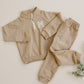 Organic Cotton Quarter-Zip Set - Tan
