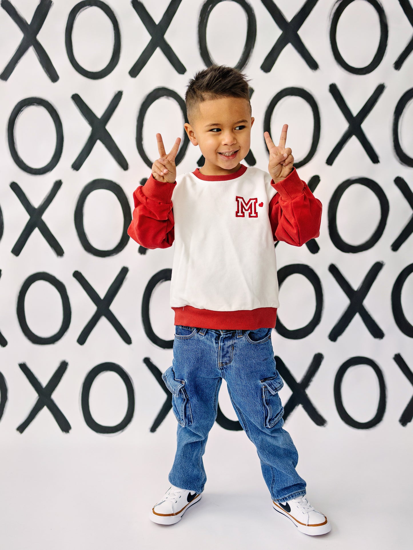 Red & White Christmas Colorblock Romper or Crew - Valentine's Day