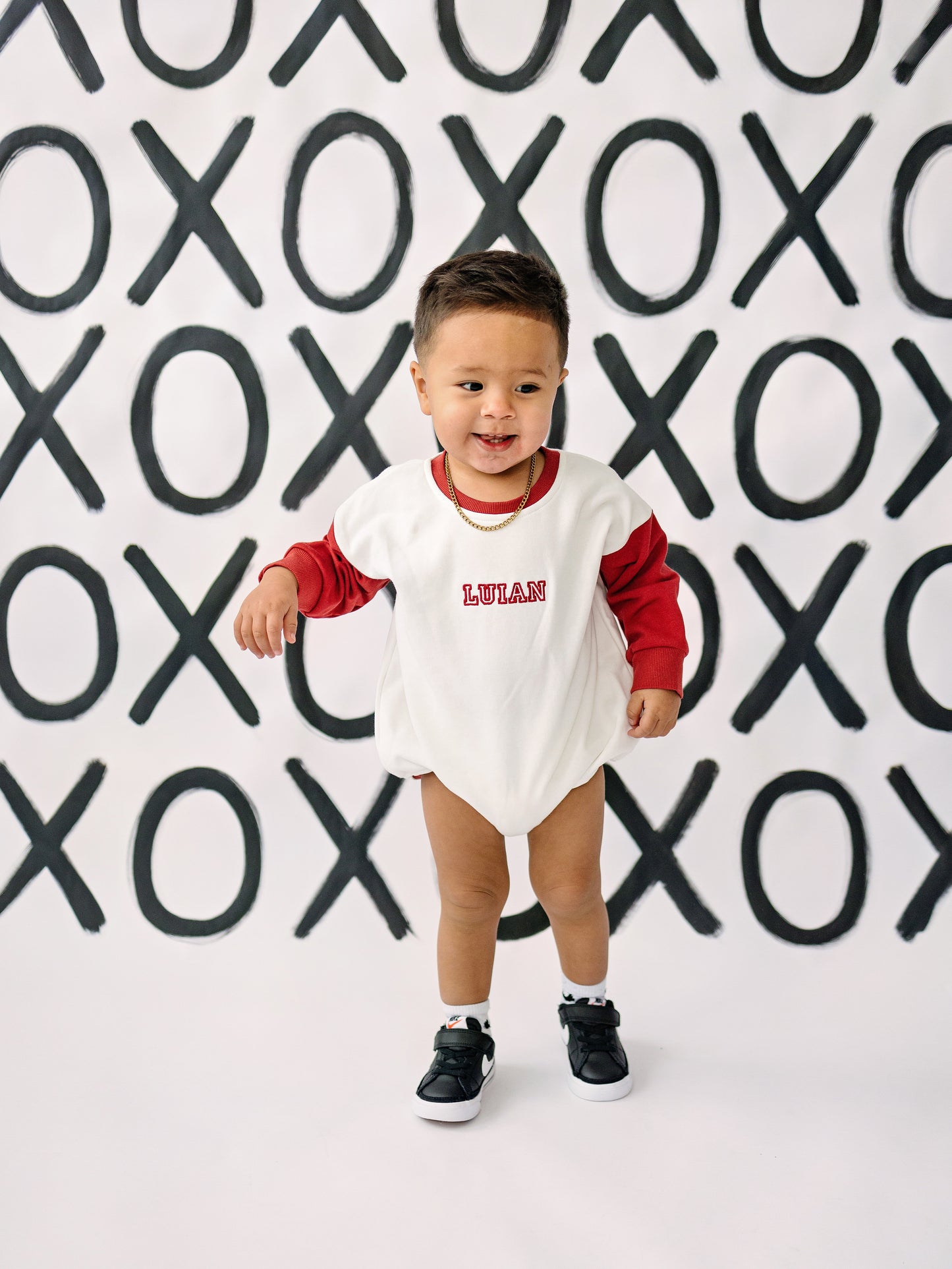 Red & White Christmas Colorblock Romper or Crew - Valentine's Day
