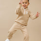 Organic Cotton Quarter-Zip Set - Tan