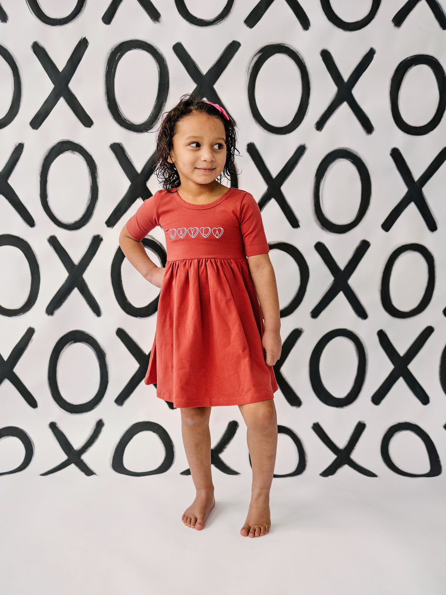Organic Cotton Twirl Dress - Red St. Patrick's Green