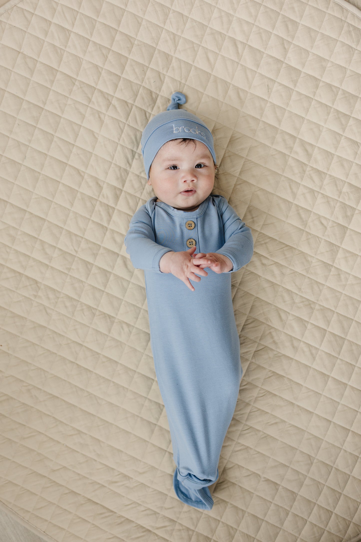 Newborn Bamboo Knotted Gown & Hat Set